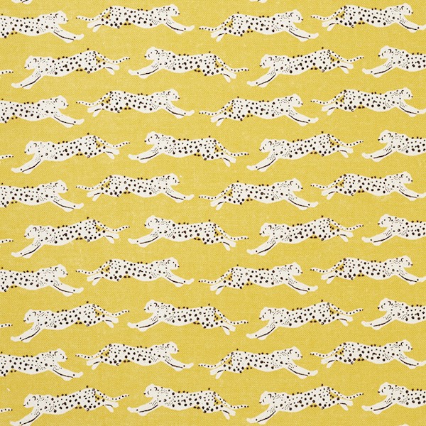 Leaping Leopards - Yellow Fabrics | Schumacher